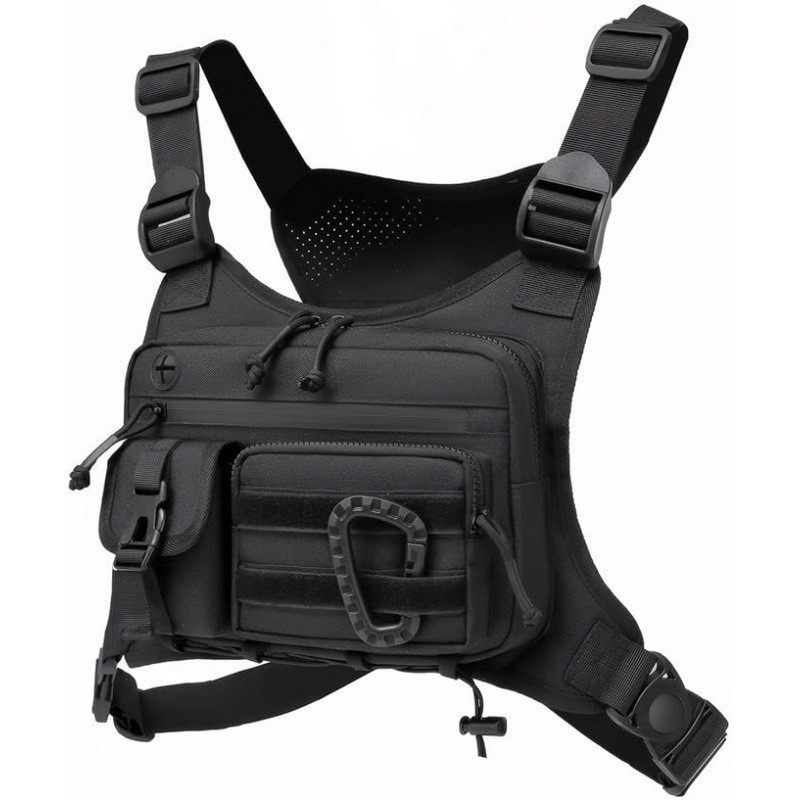 Cycling Commuter Backpack Waterproof - กระเป๋าคาดอกแบบยุทธวิธีสำหรับผู้ชาย เสื้อกั๊ก EDC กันน้ำ ป้องกันการโจรกรรม สำหรับกิจกรรมกลางแจ้ง