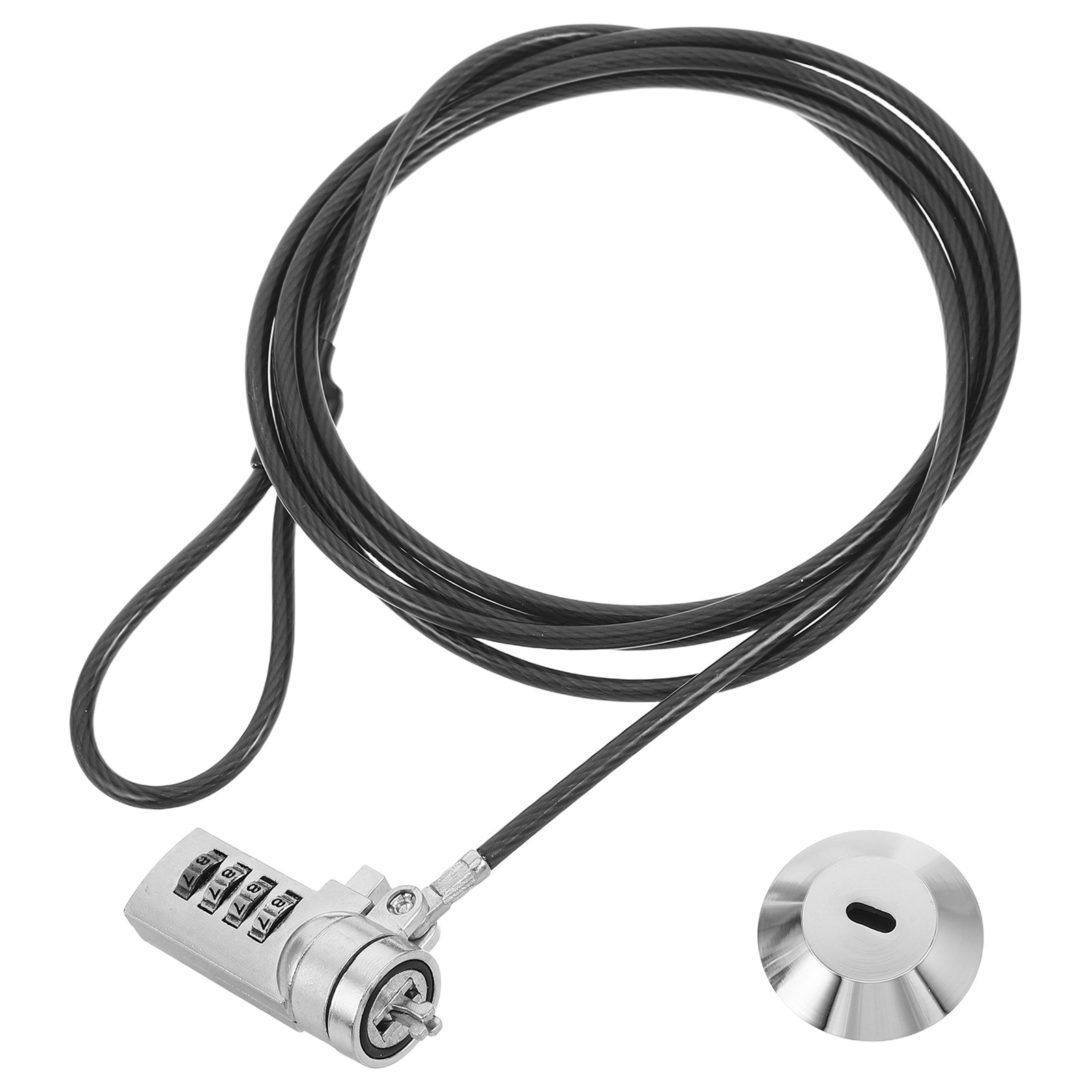 Cable Lock Flexible - ชุดสายล็อคแล็ปท็อปแบบผสม 4 หลัก ตั้งรหัสใหม่ได้ ป้องกันการโจรกรรม ไม่ต้องใช้กุญแจ