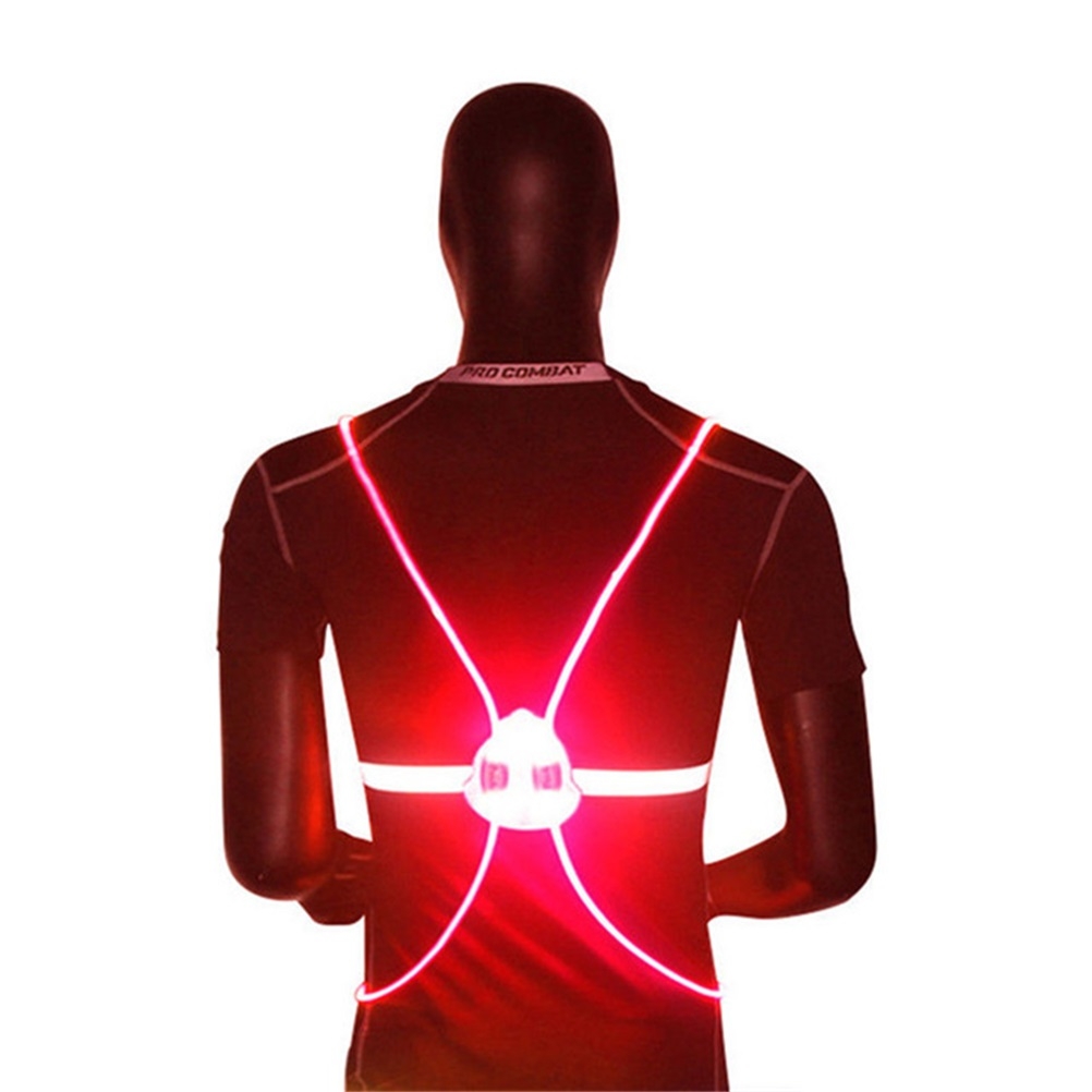 Reflective Vest Cycling - เสื้อกั๊กสะท้อนแสง LED 360 องศาสำหรับกิจกรรมกลางแจ้ง มองเห็นได้ชัดเจนในเวลากลางคืน เหมาะสำหรับวิ่ง