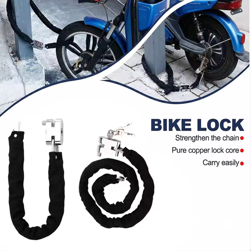 U Lock Heavy Duty - กุญแจล็อครถจักรยานยนต์แบบโซ่ 1.2M 2M 3M แบบหนาพิเศษ วัสดุยาง+เหล็ก