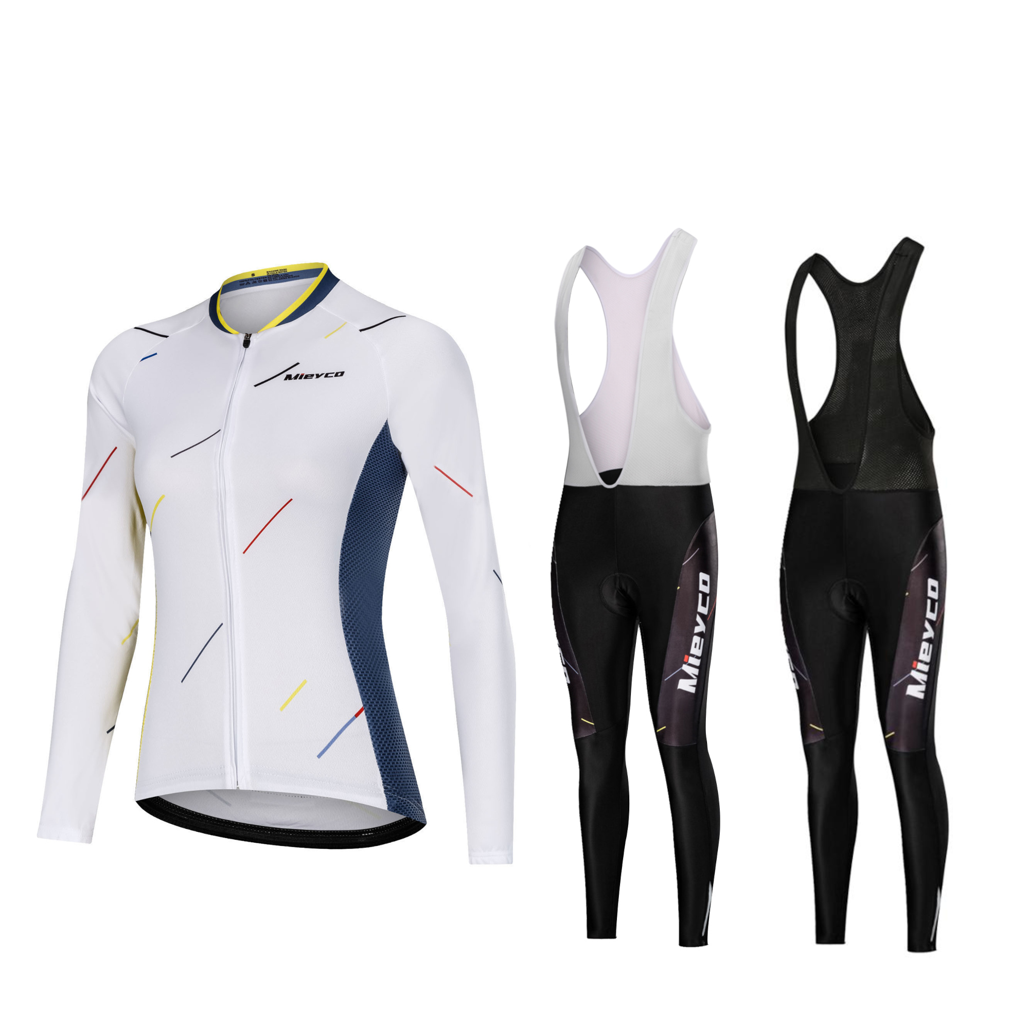 Cycling Commute Training - ชุดปั่นจักรยานแขนยาวสำหรับผู้หญิง สีขาวลายทางหลากสี เหมาะสำหรับการปั่นจักรยานทางไกล การฝึกปั่นจักรยาน และการเดินทางประจำวัน