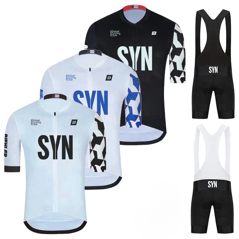 Cycling Community - ชุดเสื้อเจอร์ซีย์แขนสั้นสำหรับปั่นจักรยานฤดูร้อนปี 2025 SYN ระบายอากาศได้ดี เหมาะสำหรับปั่นจักรยานเสือหมอบและเสือภูเขา ชุดสำหรับผู้ชาย