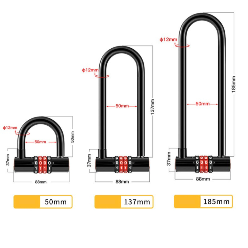 กุญแจล็อคแบบตัว U ขนาด 185 มม. - U Lock Heavy Duty บทวิจารณ์และราคา