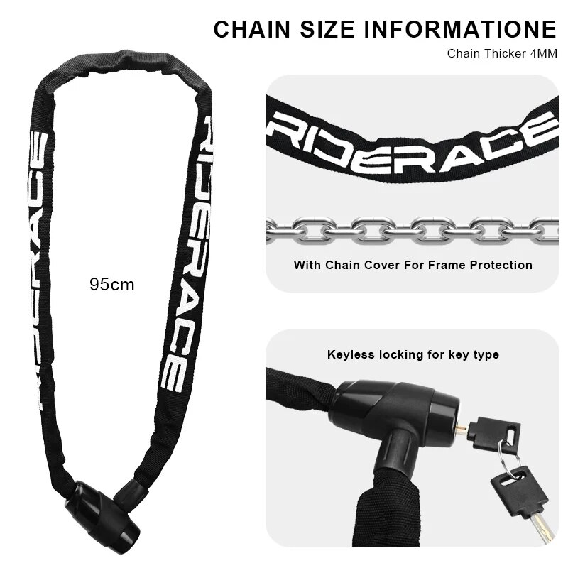 Riderace ล็อคโซ่จักรยานแบบพกพา - U Lock Heavy Duty บทวิจารณ์และราคา