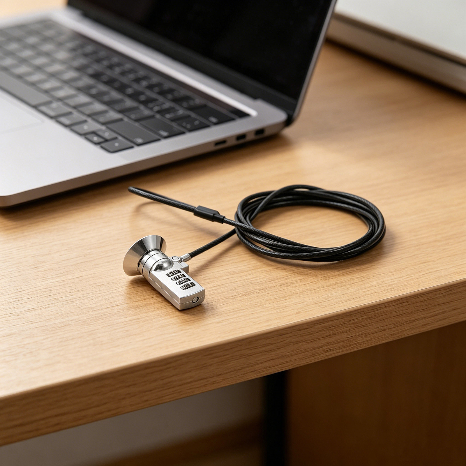 ชุดสายล็อคแล็ปท็อปแบบผสม 4 หลั - Cable Lock Flexible บทวิจารณ์และราคา