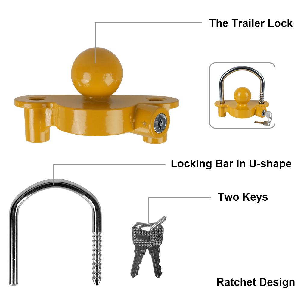 Tow Ball Security Anti-Theft T - U Lock Heavy Duty บทวิจารณ์และราคา